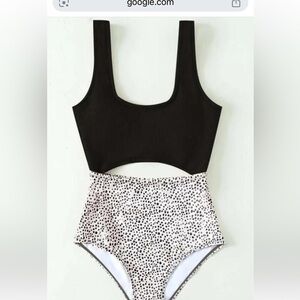 Black and White Polka Dot Swimsuit